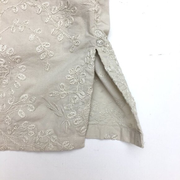 Coldwater Creek Women's Beige Jacket Embroidered Button Front Lightweight 1X - Picture 3 of 9